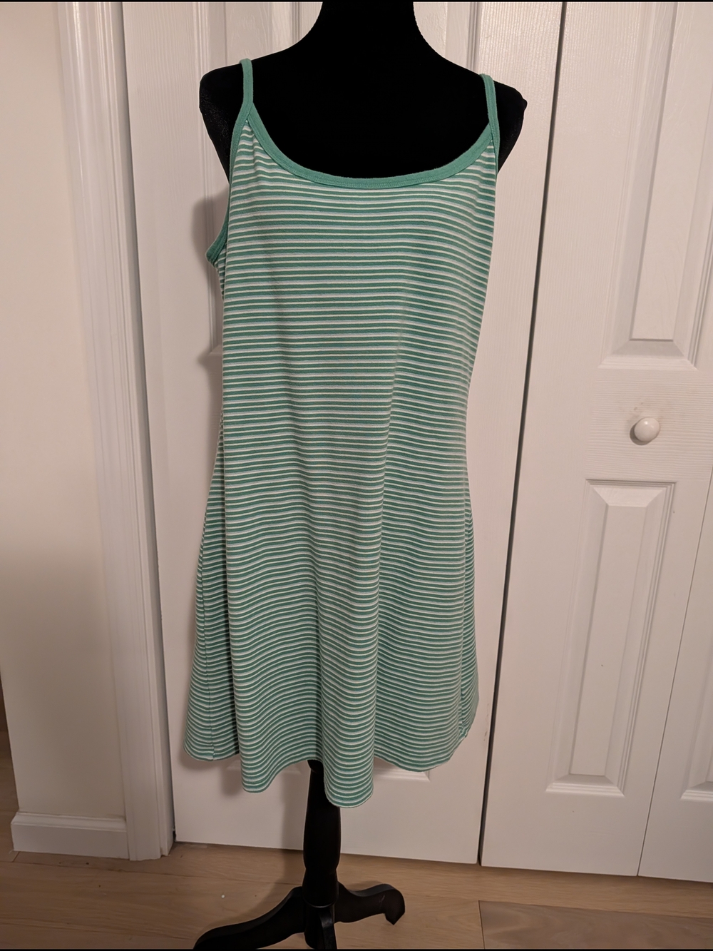 AE Striped Green Dress with Spaghetti Straps